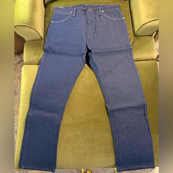 Wrangler Men's Dark Blue Rigid Cowboy Cut Jeans NWT Size 37x32 - Picture 6 of 7